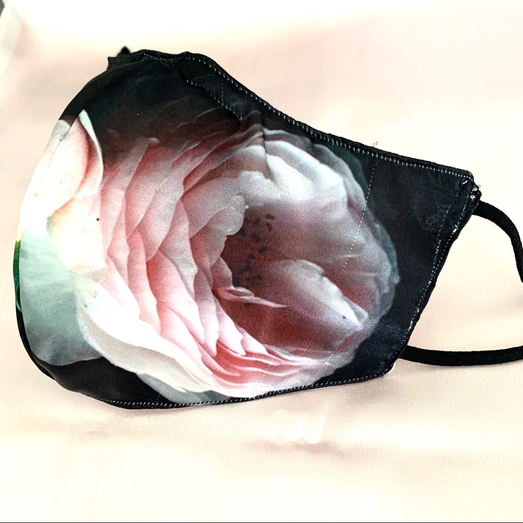 Satin Peonies Face Mask